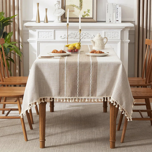 Nappe en coton et lin imperméable Battilo – Élevez le style de salle à manger