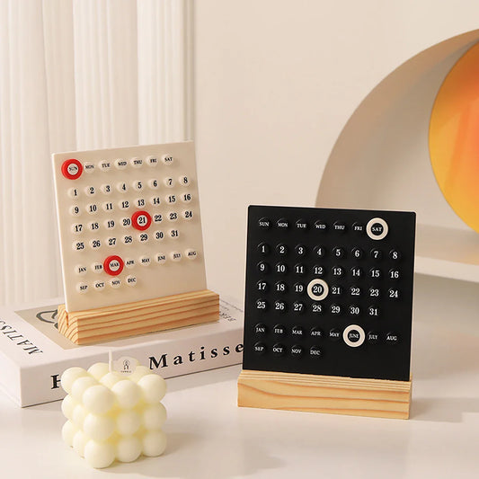Wood Perpetual Calendar - Charming Organizer for Home & Office