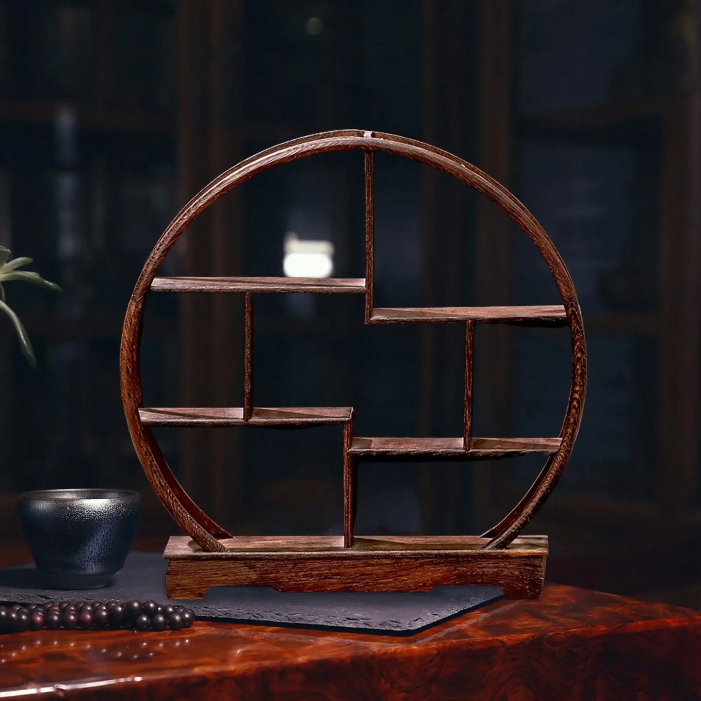 Portaset da tè Elegante espositore in legno Piccolo porta teiera semplice in legno massello per soggiorno in miniatura della cucina della casa da tè