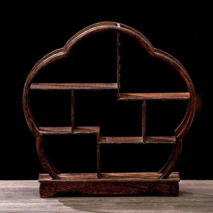 Portaset da tè Elegante espositore in legno Piccolo porta teiera semplice in legno massello per soggiorno in miniatura della cucina della casa da tè