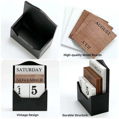Reusable Wooden Perpetual Calendar — Aesthetic Charm for All