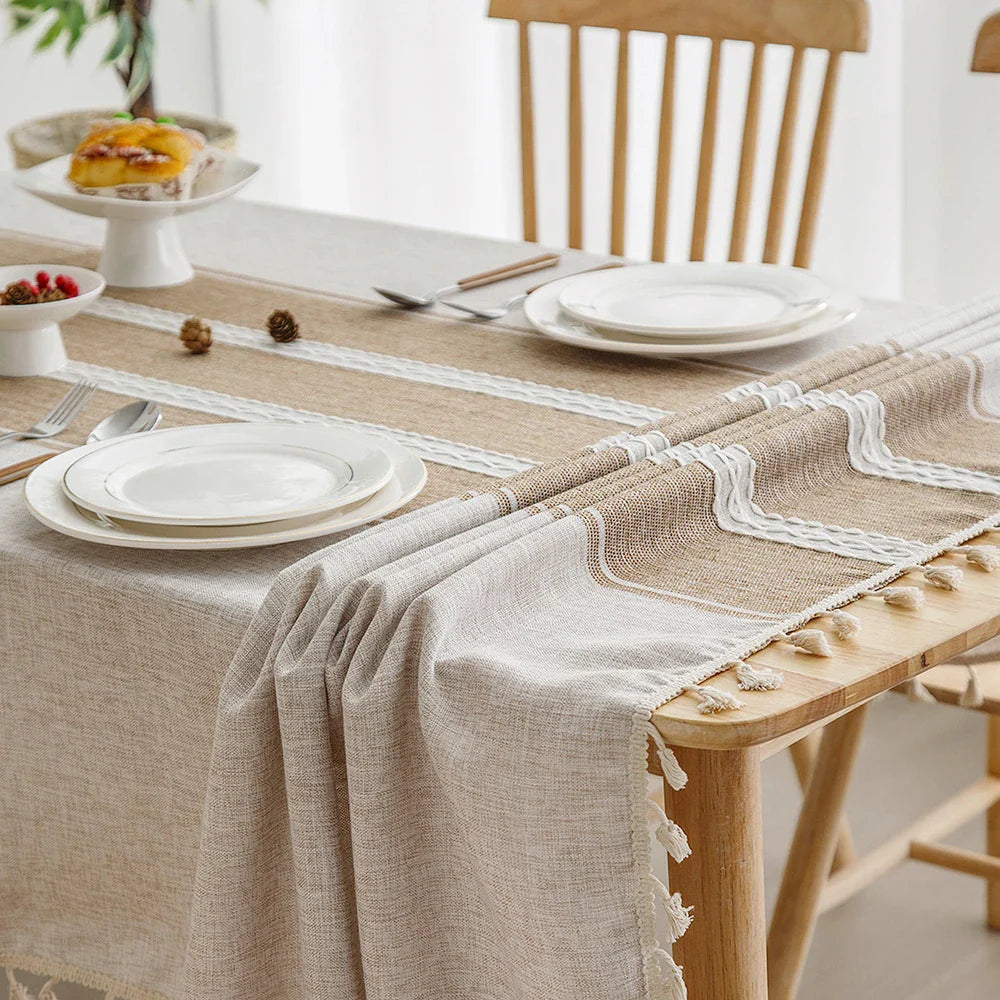 Nappe en coton et lin imperméable Battilo – Élevez le style de salle à manger