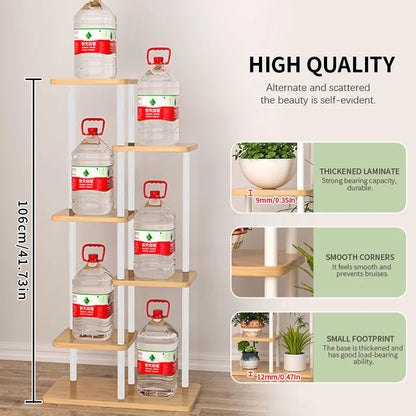 Support pour plantes en bois – Organisateur élégant à 5/6/8 niveaux pour les amateurs de jardin