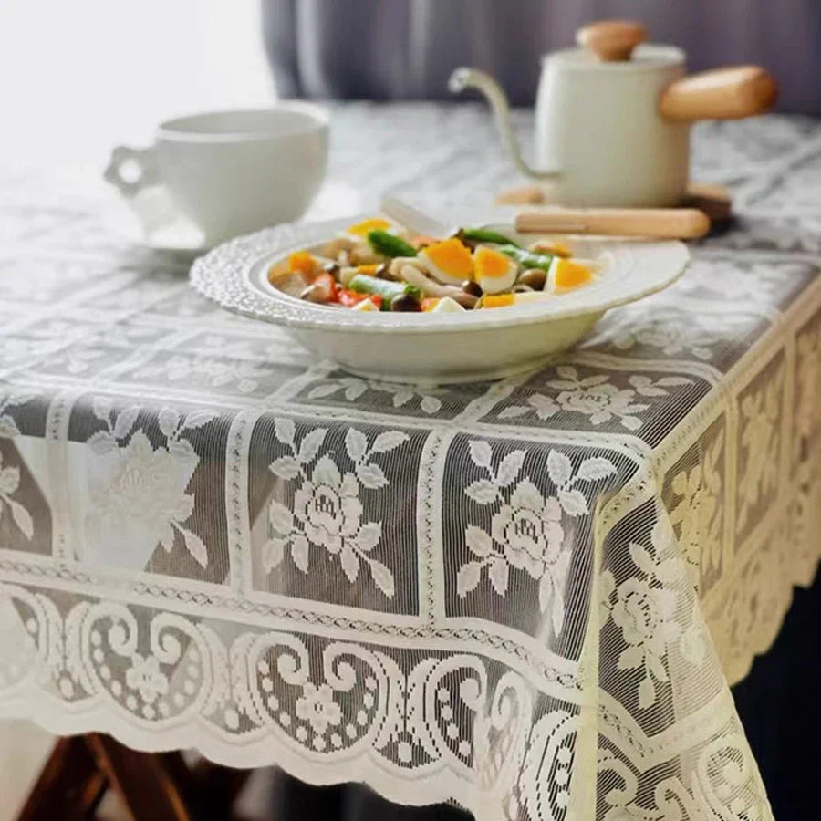 Antique Lace Tablecloth - Elegant Decor for Any Occasion