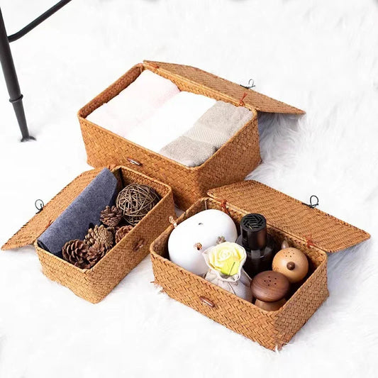 手工编织海草收纳篮套装 - 时尚 & 环保