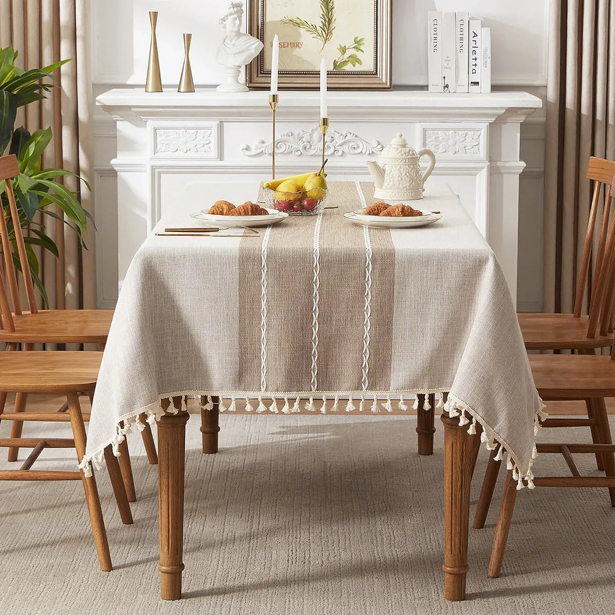 Nappe en coton et lin imperméable Battilo – Élevez le style de salle à manger