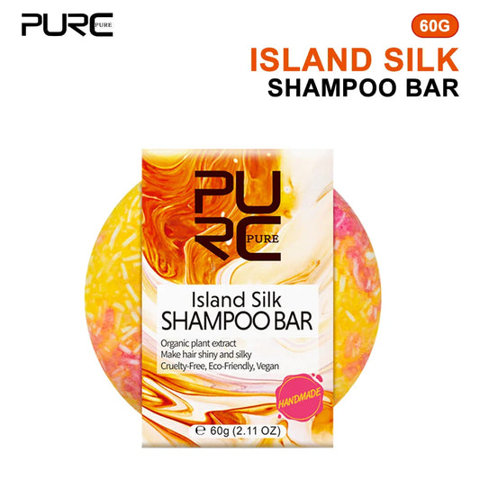 Shampoo solido PURC Island Silk - Levigante & Capelli lucenti, adatti ai viaggi