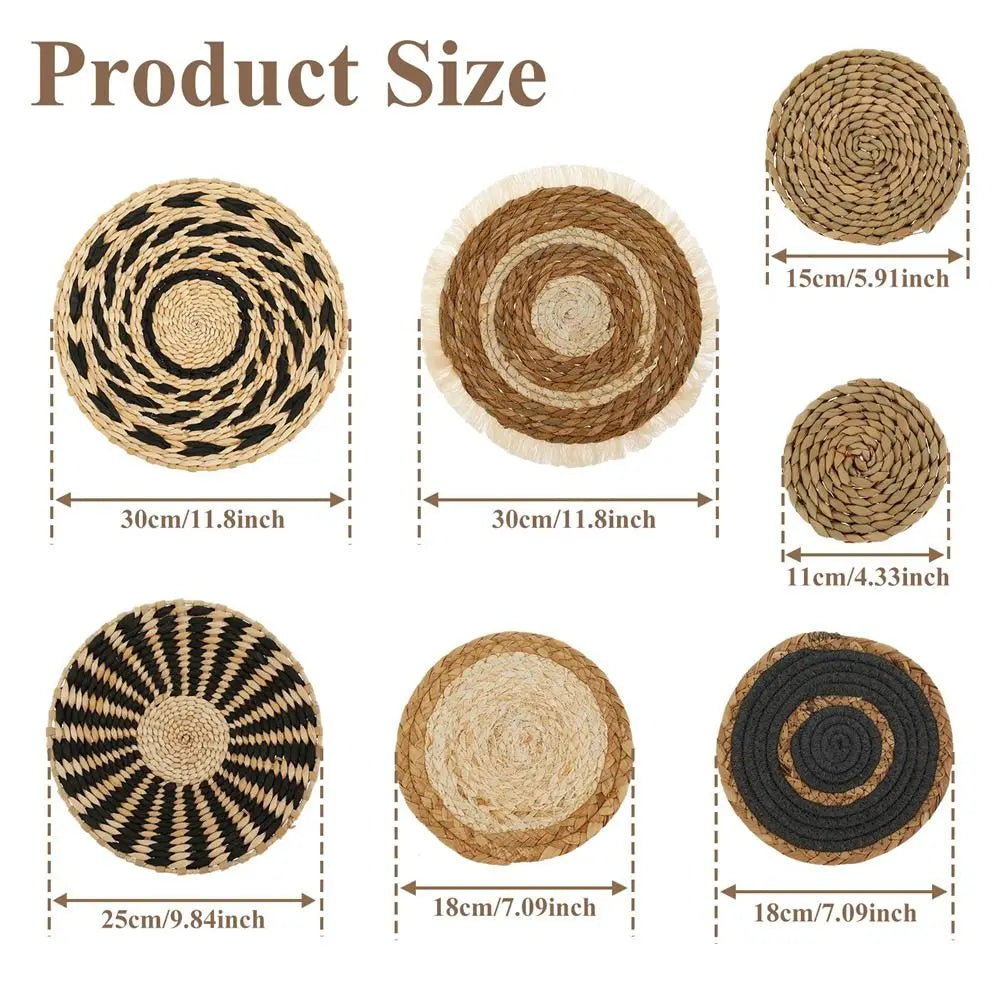 Boho Wall Baskets - Handwoven Seagrass Decor for Stylish Spaces