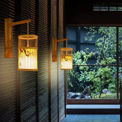 Lampada da parete rustica in bambù: decorazione per la casa ecologica