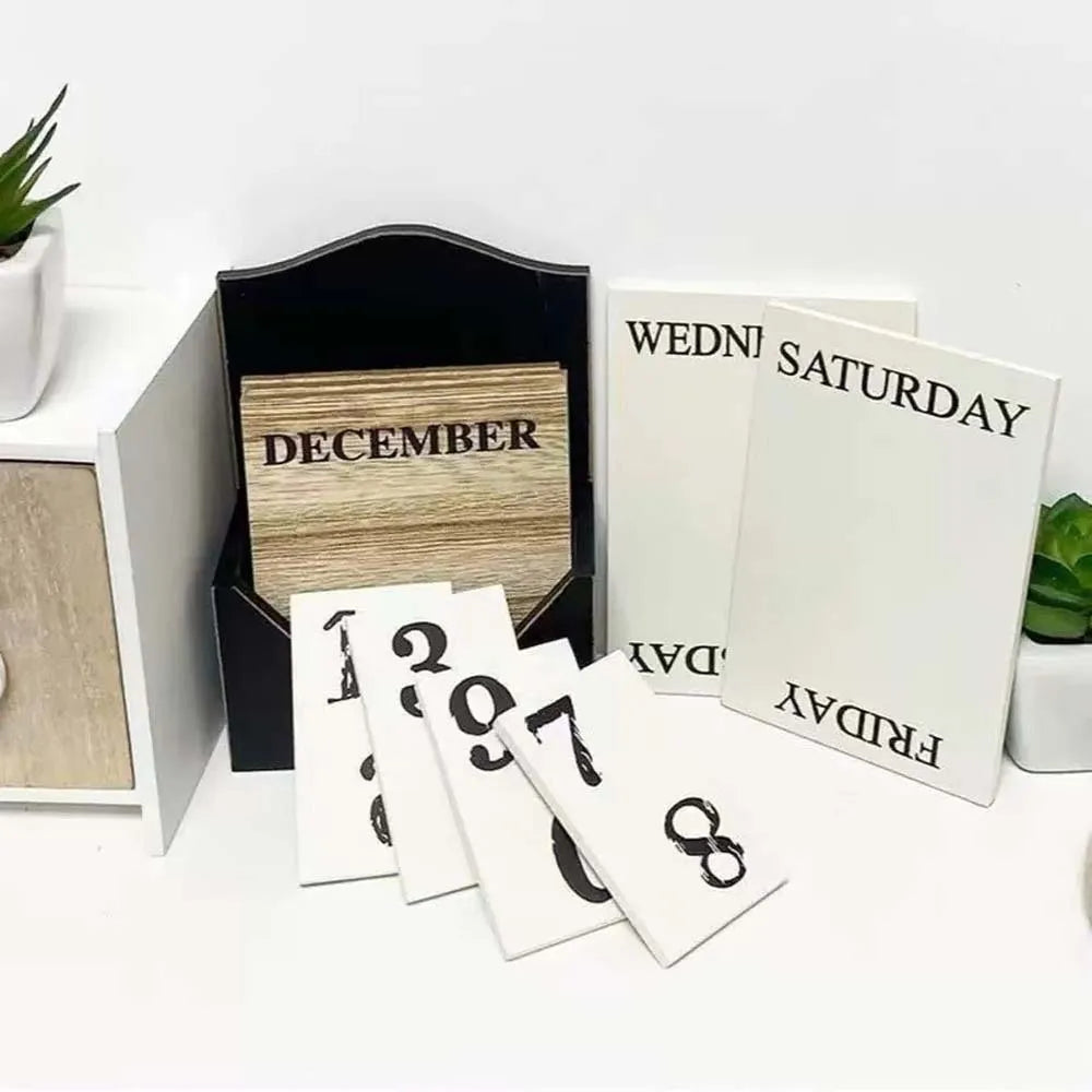 Reusable Wooden Perpetual Calendar — Aesthetic Charm for All