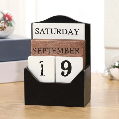 Elegant Wooden Perpetual Calendar: Organize with Style!