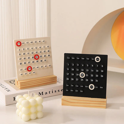 Wood Perpetual Calendar - Charming Organizer for Home & Office