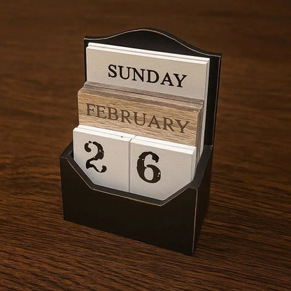 Elegant Wooden Perpetual Calendar: Organize with Style!
