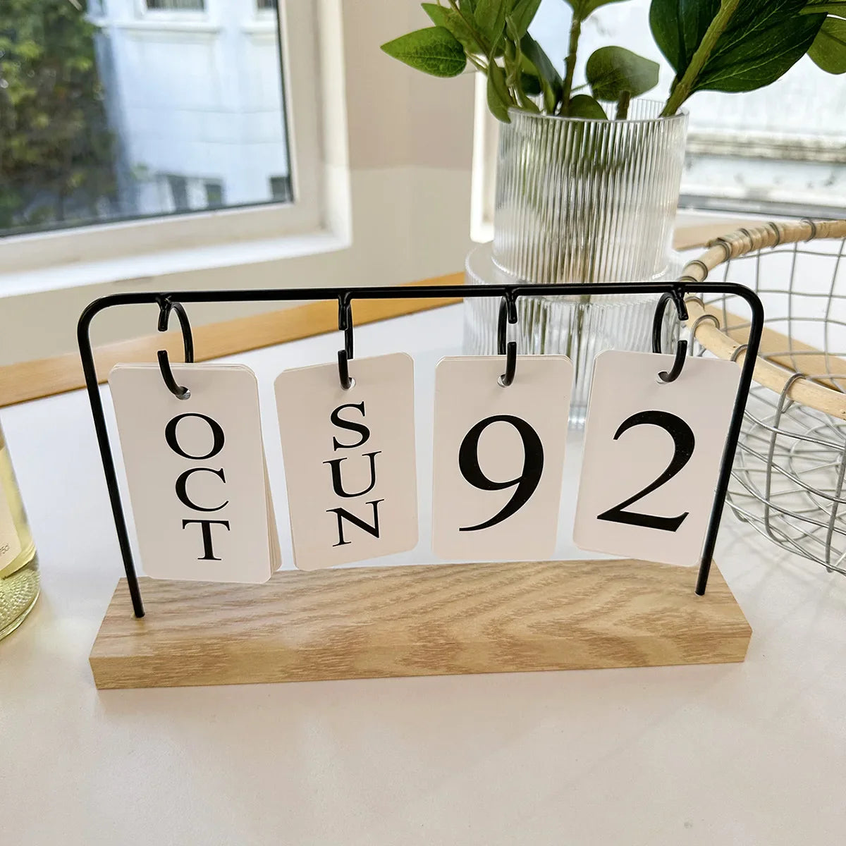Elegant Wooden Perpetual Calendar for Stylish Organization