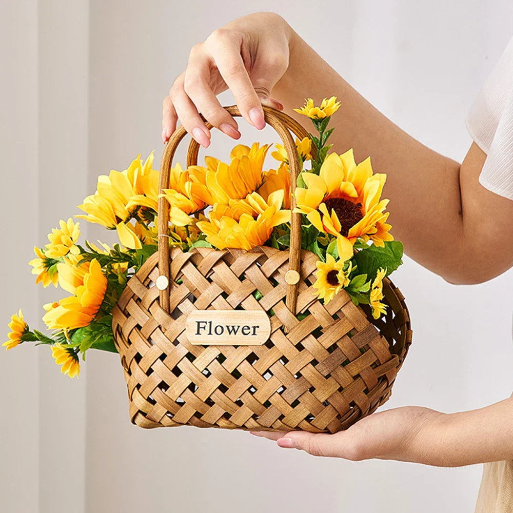 Girl Basket 优雅竹花篮 - 环保装饰