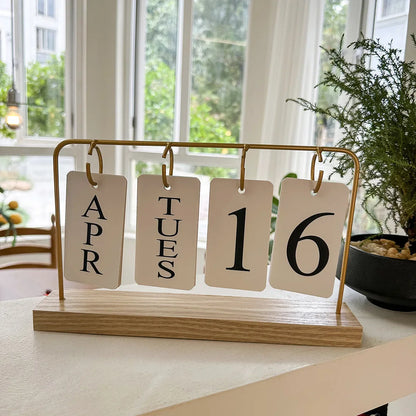 Elegant Wooden Perpetual Calendar for Stylish Organization