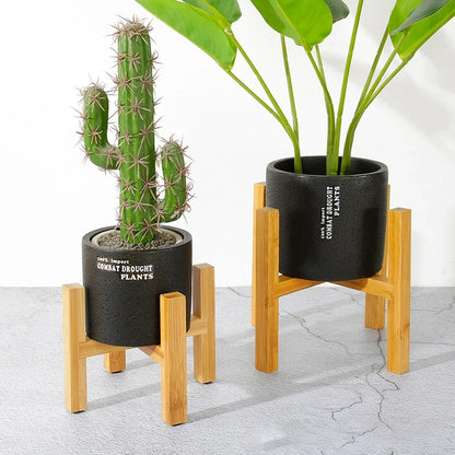 Elegant Wooden Plant Stand for Indoor Bonsai - Perfect Decor