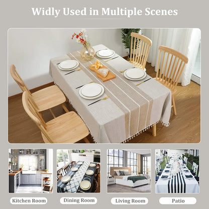 Nappe en coton et lin imperméable Battilo – Élevez le style de salle à manger