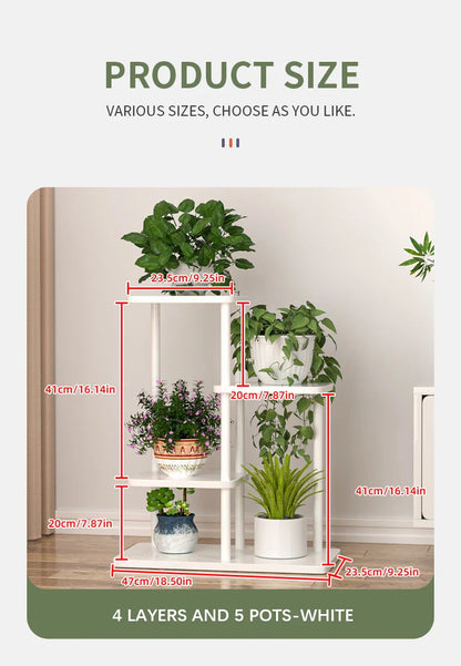 Support pour plantes en bois – Organisateur élégant à 5/6/8 niveaux pour les amateurs de jardin