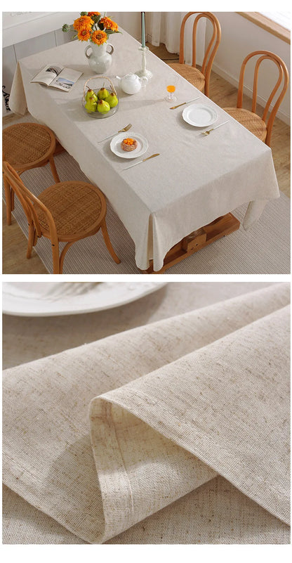 Nappe en lin élégante – Style texturé doux et flammé pour la salle à manger