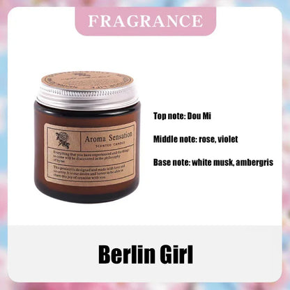 Bougie aromatique en cire de soja sans fumée – Cadeau élégant pour décoration d'intérieur.