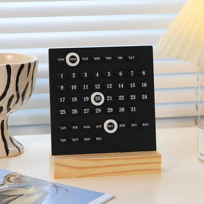 Wood Perpetual Calendar - Charming Organizer for Home & Office