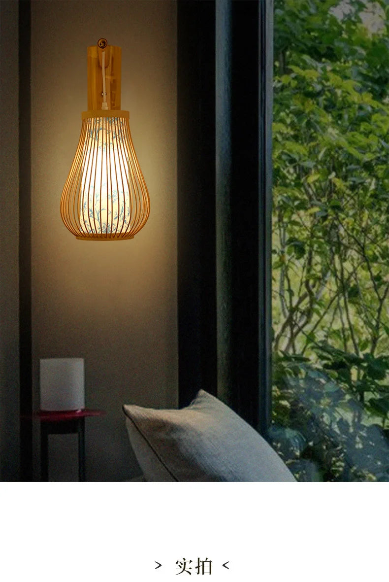 Lampada da parete rustica in bambù: decorazione per la casa ecologica