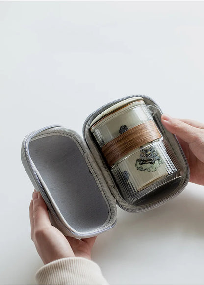 可爱老虎旅行茶具 - 茶爱好者的便携优雅