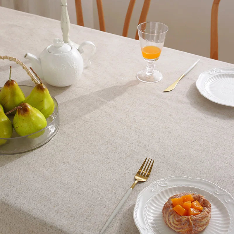 Nappe en lin élégante – Style texturé doux et flammé pour la salle à manger