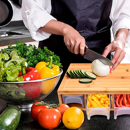 竹制砧板套装带刨丝器 & 收纳——环保型家用厨房工具