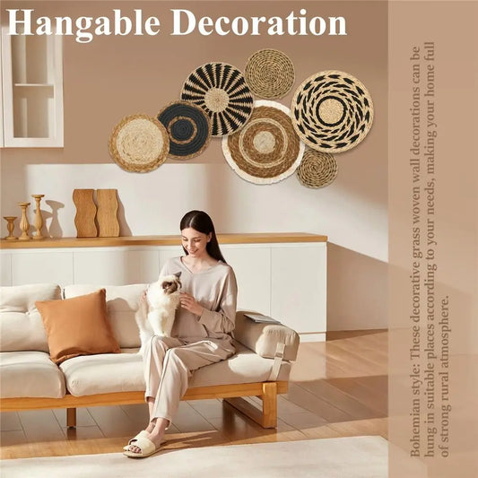 波西米亚风海草墙篮 - 适合别致空间的工匠装饰套装
