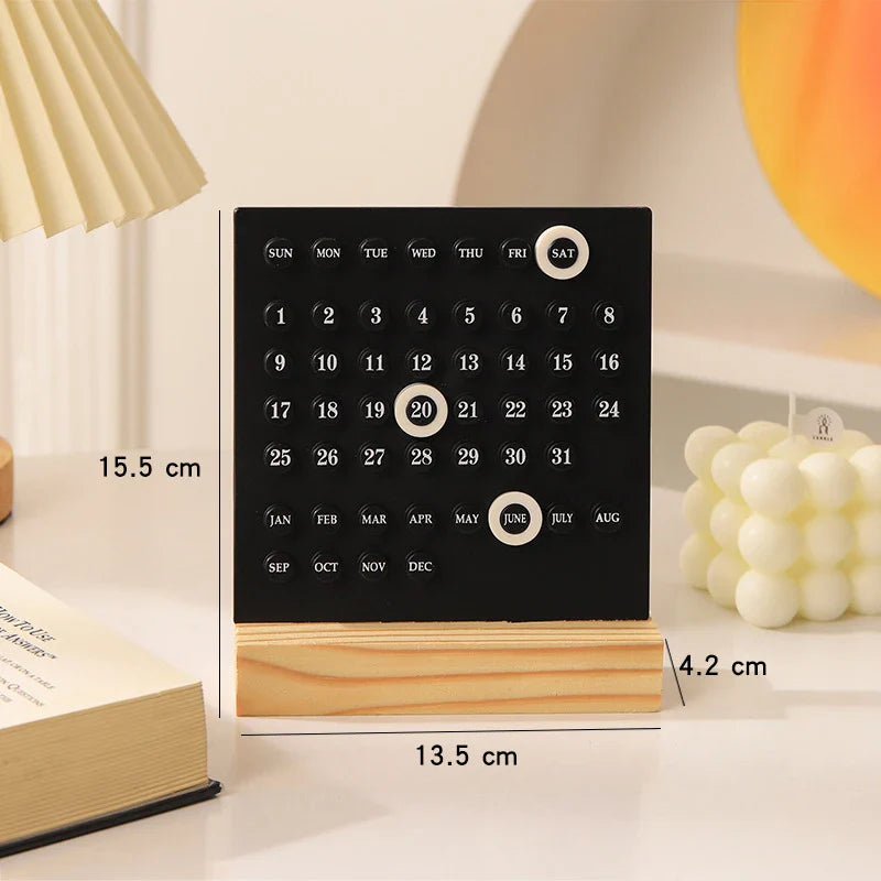Wood Perpetual Calendar - Charming Organizer for Home & Office
