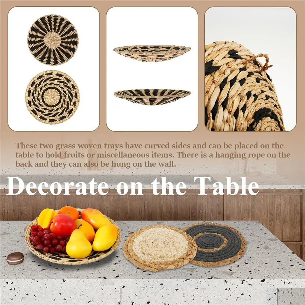 Boho Wall Baskets - Handwoven Seagrass Decor for Stylish Spaces