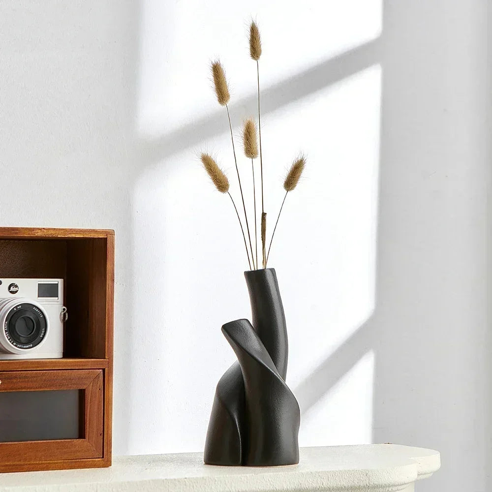 모던 세라믹 서리 꽃병 - 집을 위한 독특한 장식 & 사무실