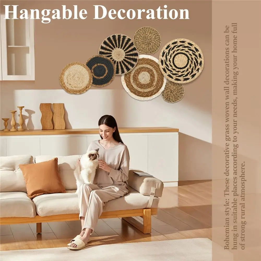 Boho Wall Baskets - Handwoven Seagrass Decor for Stylish Spaces