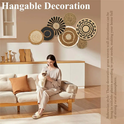 Boho Wall Baskets - Handwoven Seagrass Decor for Stylish Spaces