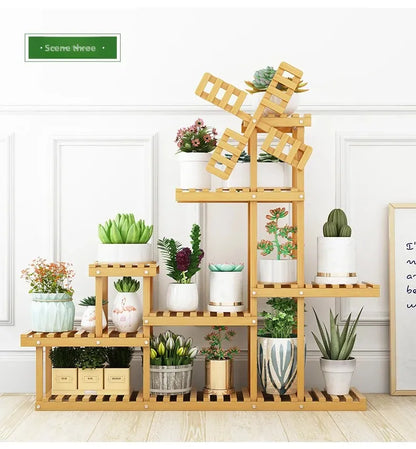 Stylish Balcony Plant Display Rack - Maximize Your Space!
