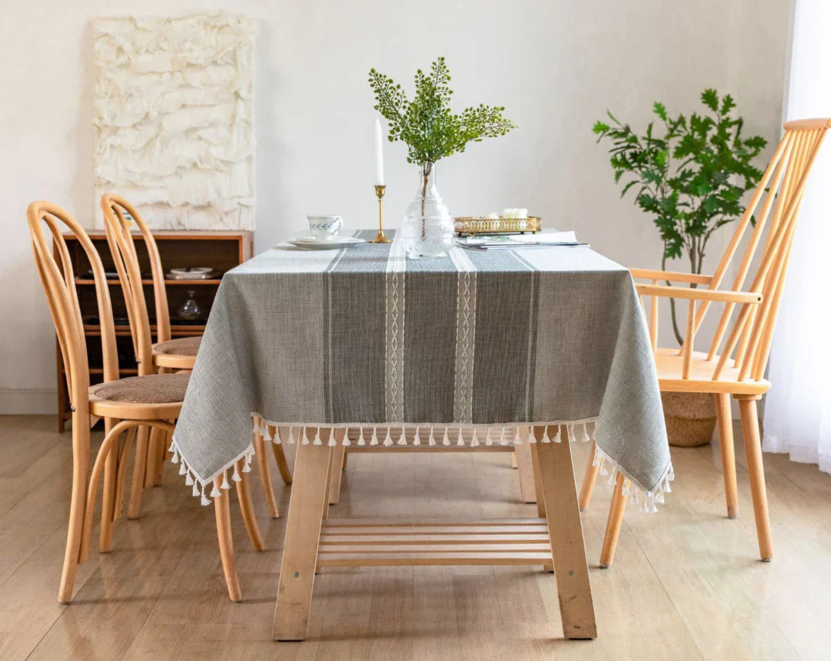 Nappe en coton et lin imperméable Battilo – Élevez le style de salle à manger