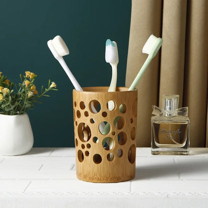 Eco-Friendly Bamboo Toothbrush Holder | Tidy & Stylish Storage