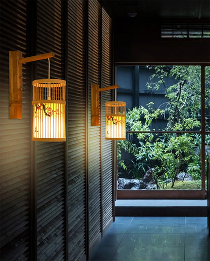 Lampada da parete rustica in bambù: decorazione per la casa ecologica