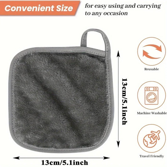 可重复使用的超细纤维面巾，轻松卸妆 - 环保护肤解决方案