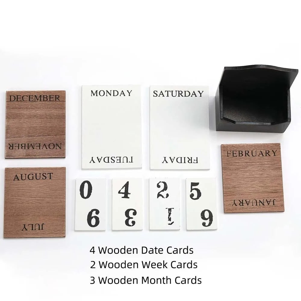 Elegant Wooden Perpetual Calendar: Organize with Style!